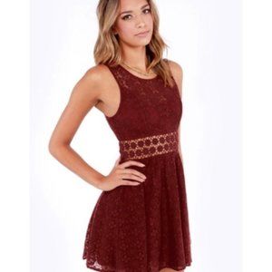 Free People Daisy Burgundy Skater Dress Size 4